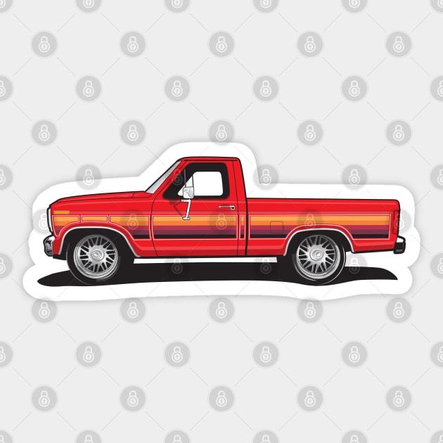 1986 Freewheeling Ford Bullnose Truck Sticker by RBDesigns